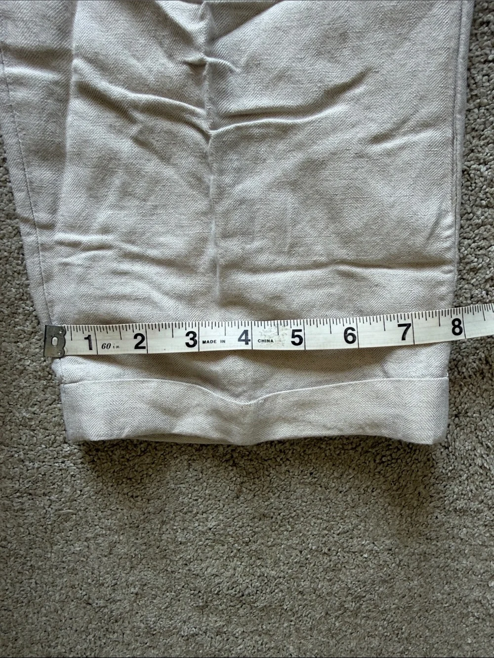 Cubavera Men’s Casual Linen-Blend Chinos in Natural Tan